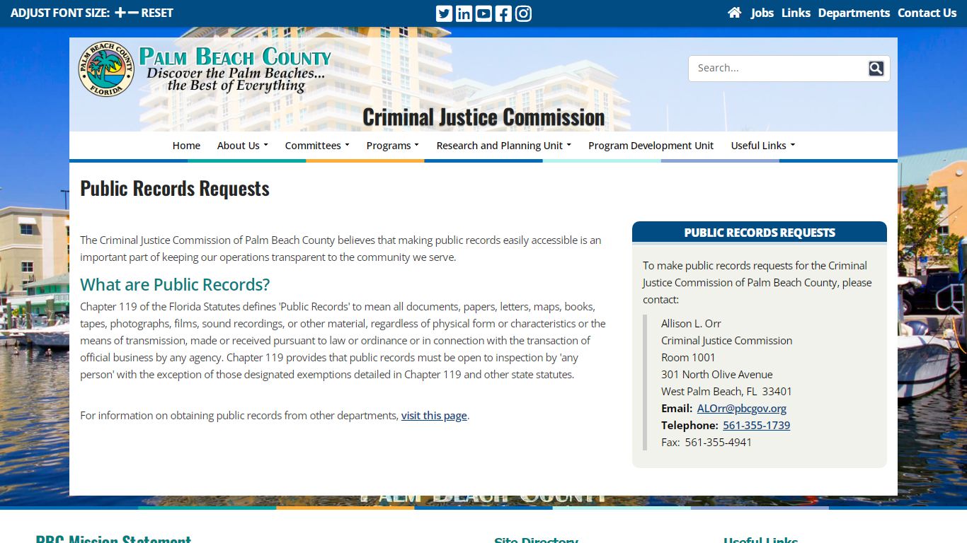 Criminal Justice Commission Public Records Requests - Palm Beach County ...